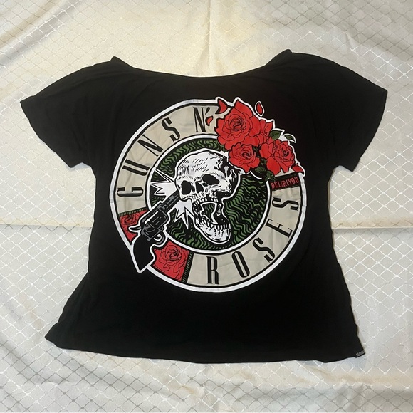 Guns N' Roses Black Multicoloured Graphic Band Tee Rock Shirt Y2K - Picture 1 of 5